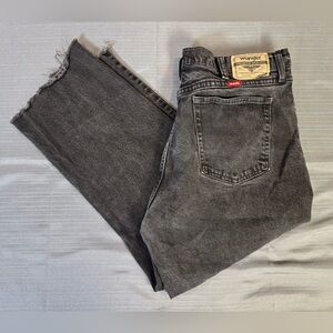 Wrangler Black Denim Jeans | Men’s 36x24 | Raw Hem | Stretch
